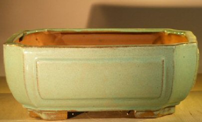 Light Blue/Green Ceramic Bonsai Pot - Rectangle<br><i>10 x 8 x 4</i>