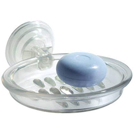 Interdesign Power Lock Soap Dish 25 In H X 5 In W X 55 In L Clear Plastic