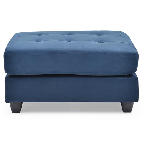Malone Navy Blue Tufted Ottoman