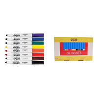 Casafoyer Chisel Tip Art Markers and Oil Pastels Combo Kit for Creativ ...