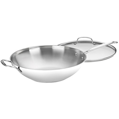 Cuisinart 726-38H Chefs Classic Stainless 14-Inch Stir-Fry Pan With Helper Handle And Glass Cover