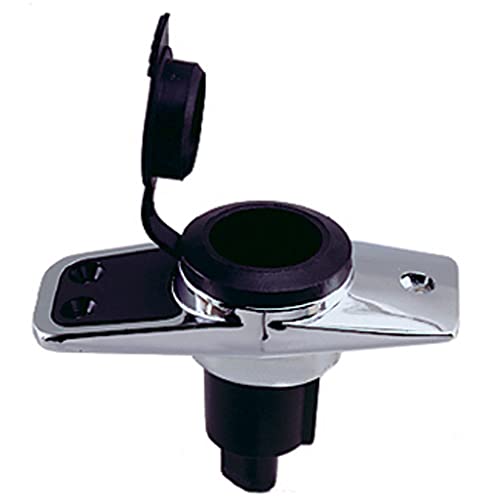 Perko 1060Pb0Dp Chrome-Plated 2-Pin Plug-In Light Base With 5       Rake - 3.75 X 1.75 Base , Black