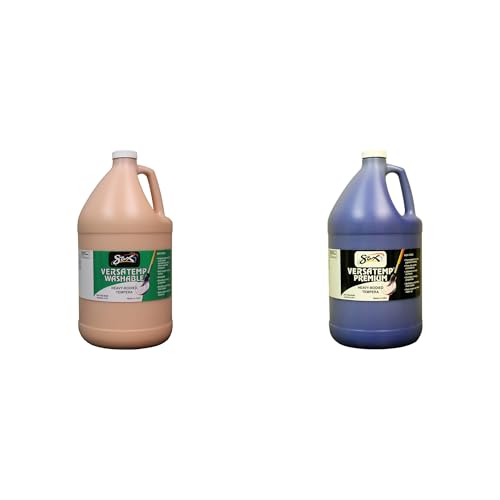Casafoyer Washable Versatemp Tempera Paint Combo Kit, Peach & Primary Blue, 1 Gallon Each for Creative Projects