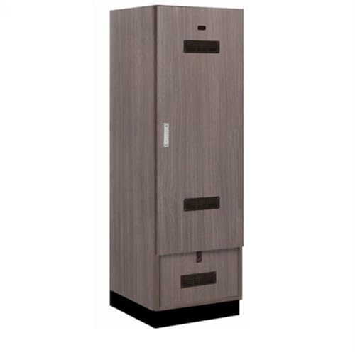 Salsbury 24 Wide Premier Wood Gear Locker - 6 Feet High - 24 Inches Deep - Skyline Walnut - Silver Electronic Locks