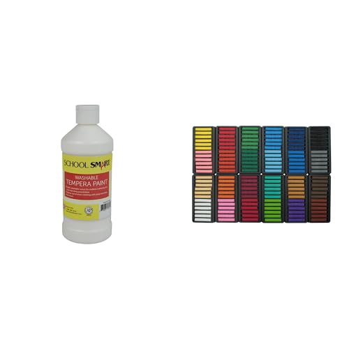 Casafoyer Washable Tempera Paints and Square Chalk Pastels Combo Kit for Arts and Crafts Creativity