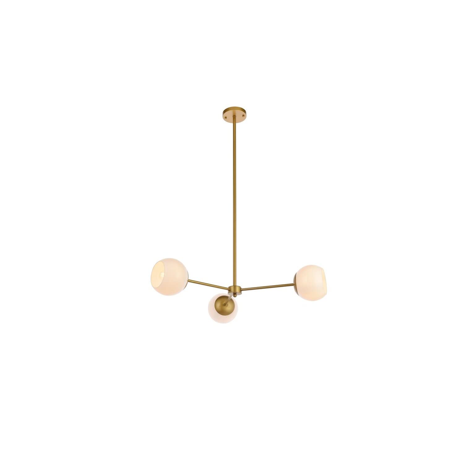 Briggs 32 inch pendant in brass with white shade