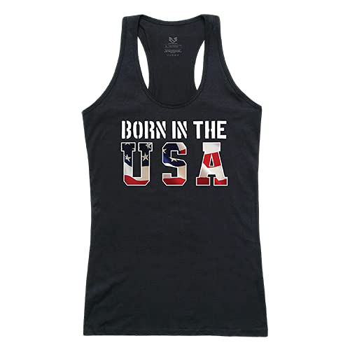 Graphic Tank, Born in the US, Black, S