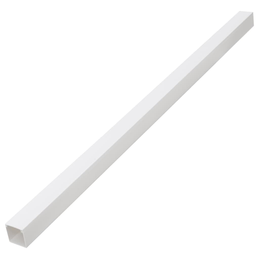 Vidaxl Pvc Cable Trunking Raceway - White Cord Management Hider - Cuttable, Paintable, Screw Mount, Home/Office Wire Organizer, 2.4'X1.6' Size, 3.3' Each, 30 Pcs