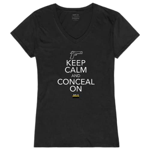 Graphic V-Neck, Conceal On, Black, L