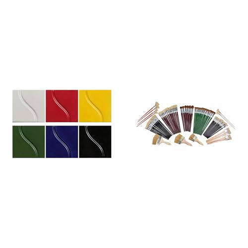 Casafoyer Gloss Glazes and Jumbo Paint Brushes Combo Kit for School and Arts and Crafts Use