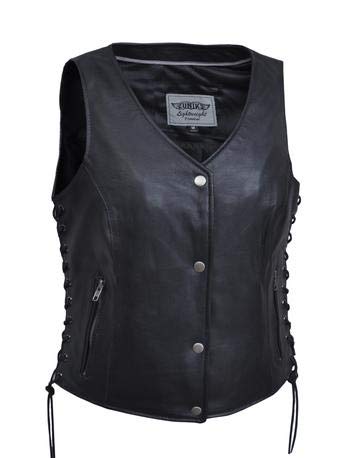 UNIK Ladies Fashion Lightweight Motorcycle / Biker Leather Vest ,NG ,S