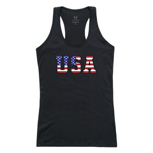 Graphic Tank, Flag Text 2, Black, 2X