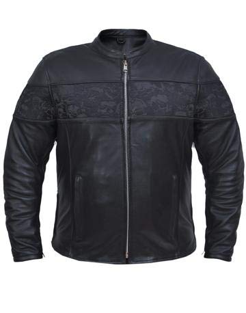 K-2306 COWHIDE MENS PREMIUM LEATHER JACKET ,Black ,5XL