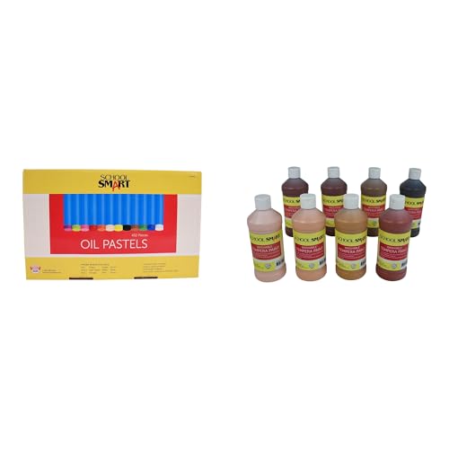 Casafoyer Oil Pastels Set of 432 & Washable Tempera Paints Set of 8 Combo Kit for Creative Arts and Crafts