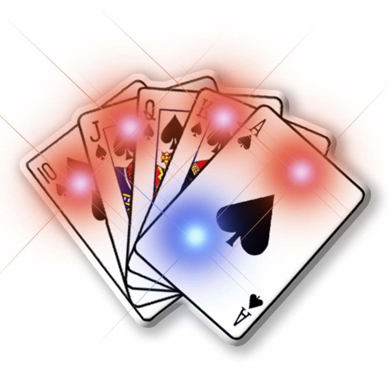 Royal Flush Flashing Body Light Lapel Pins