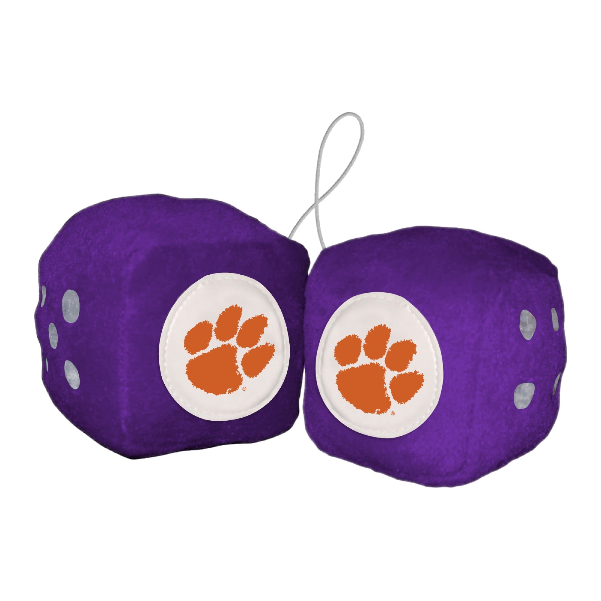 Clemson Team Color Fuzzy Dice Dcor 3 Set