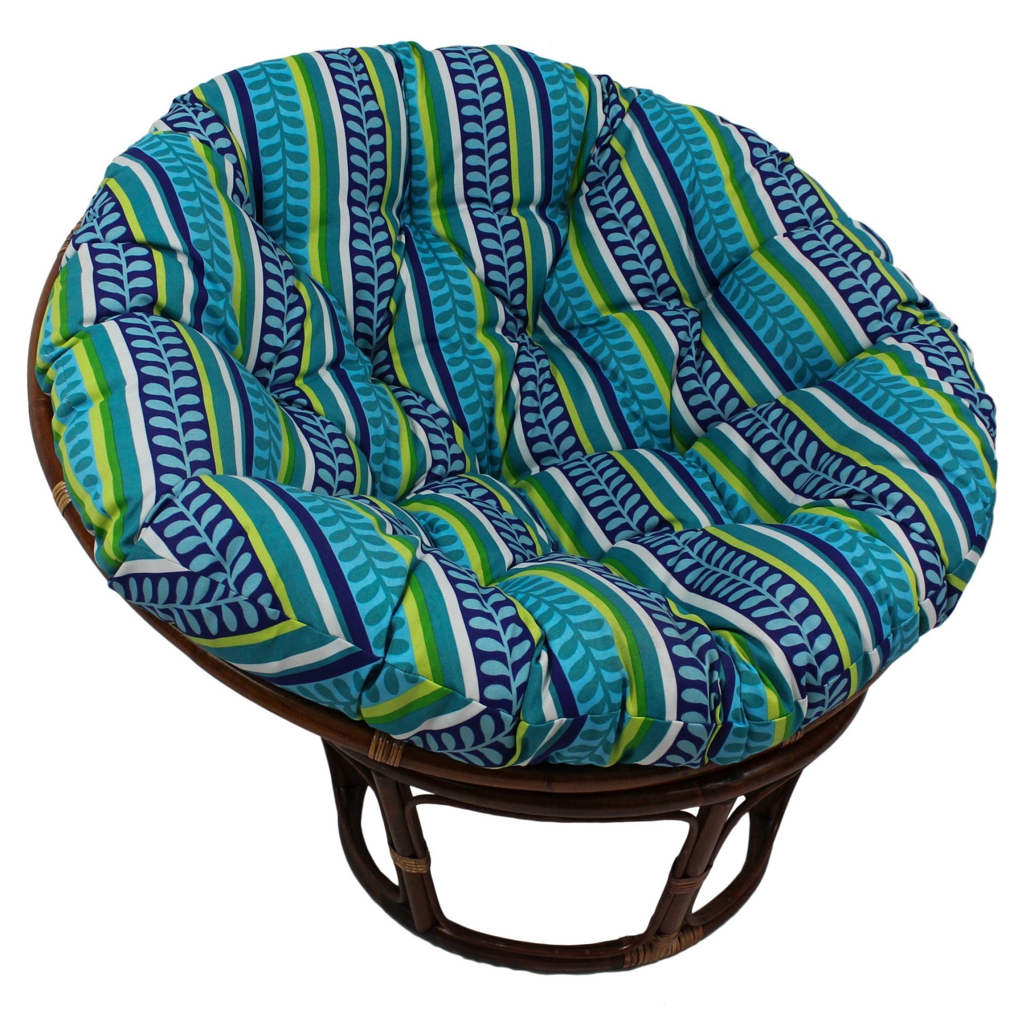 Blazing Needles Outdoor Spun Polyester Papasan Cushion, 1 Count (Pack of 1), Pike Azure