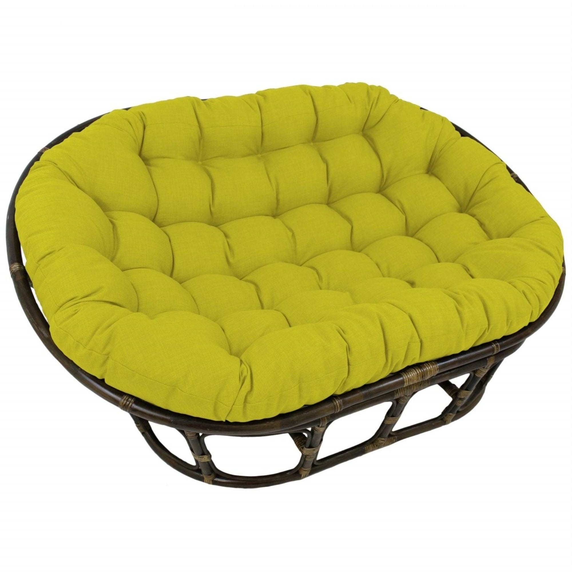 Blazing Needles Solid Tufted Outdoor Double Papasan Cushion, 78 x 58, Avocado