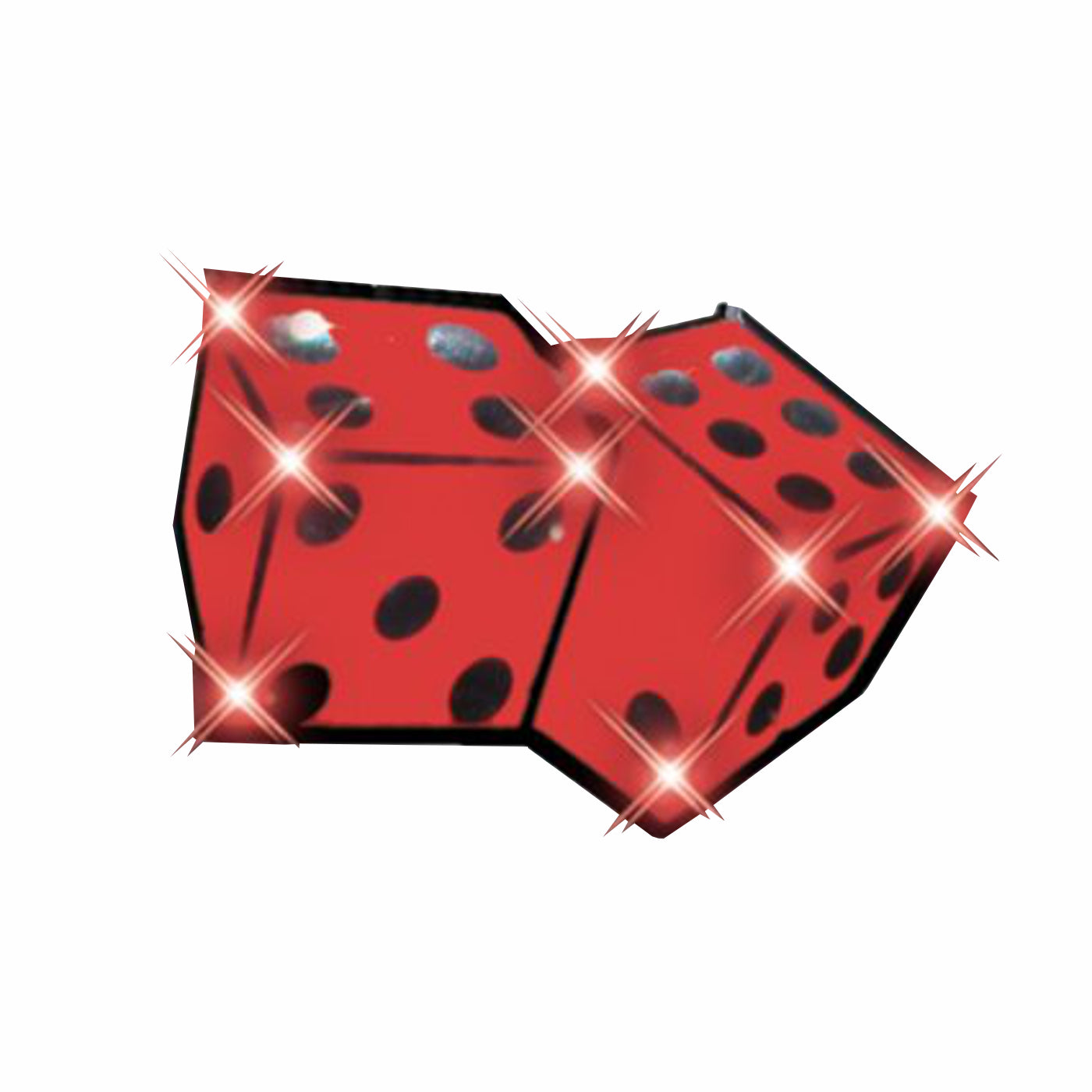 Dice Flashing Body Light Lapel Pins