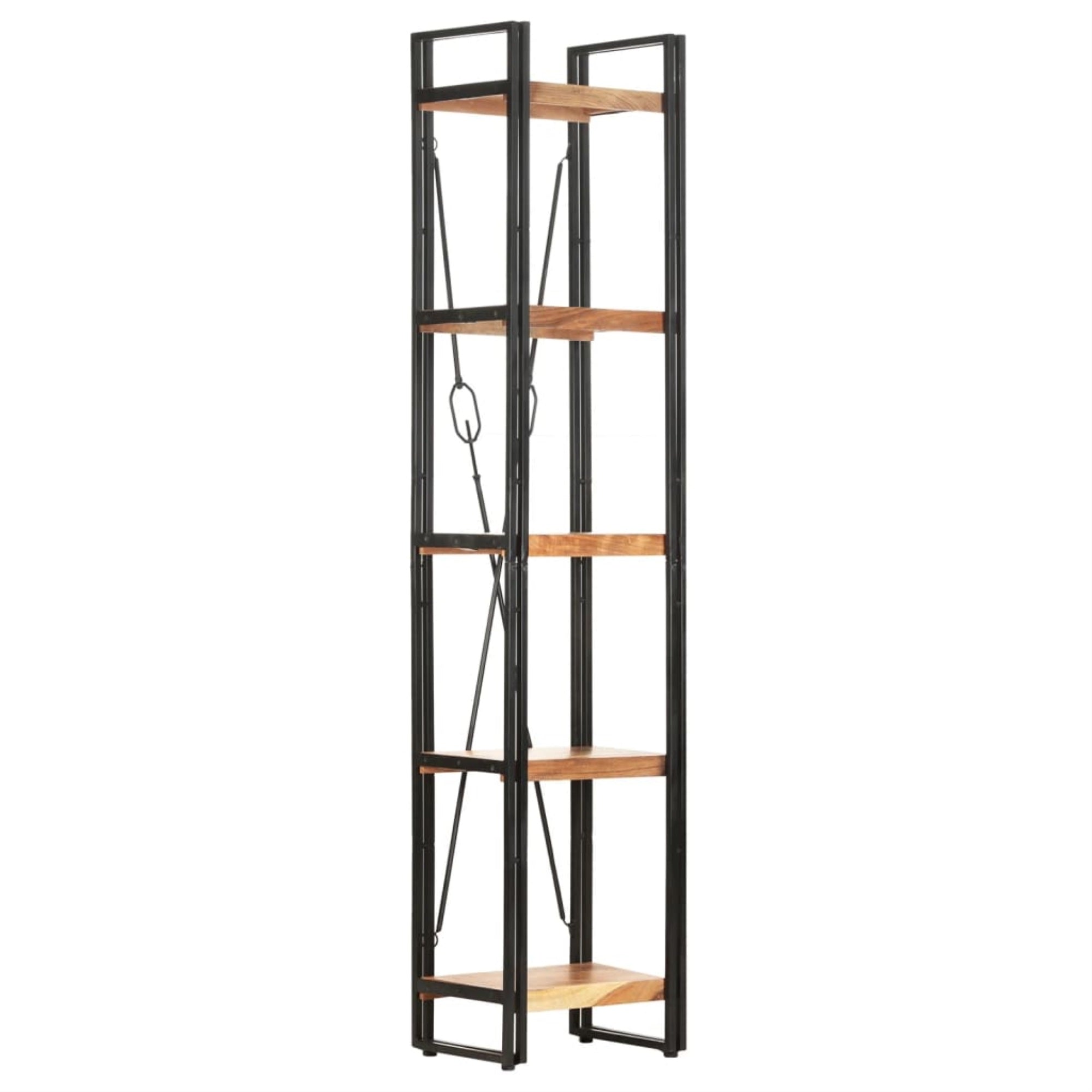 Vidaxl 5-Tier Bookcase 15.7'X11.8'X70.9' Solid Acacia Wood