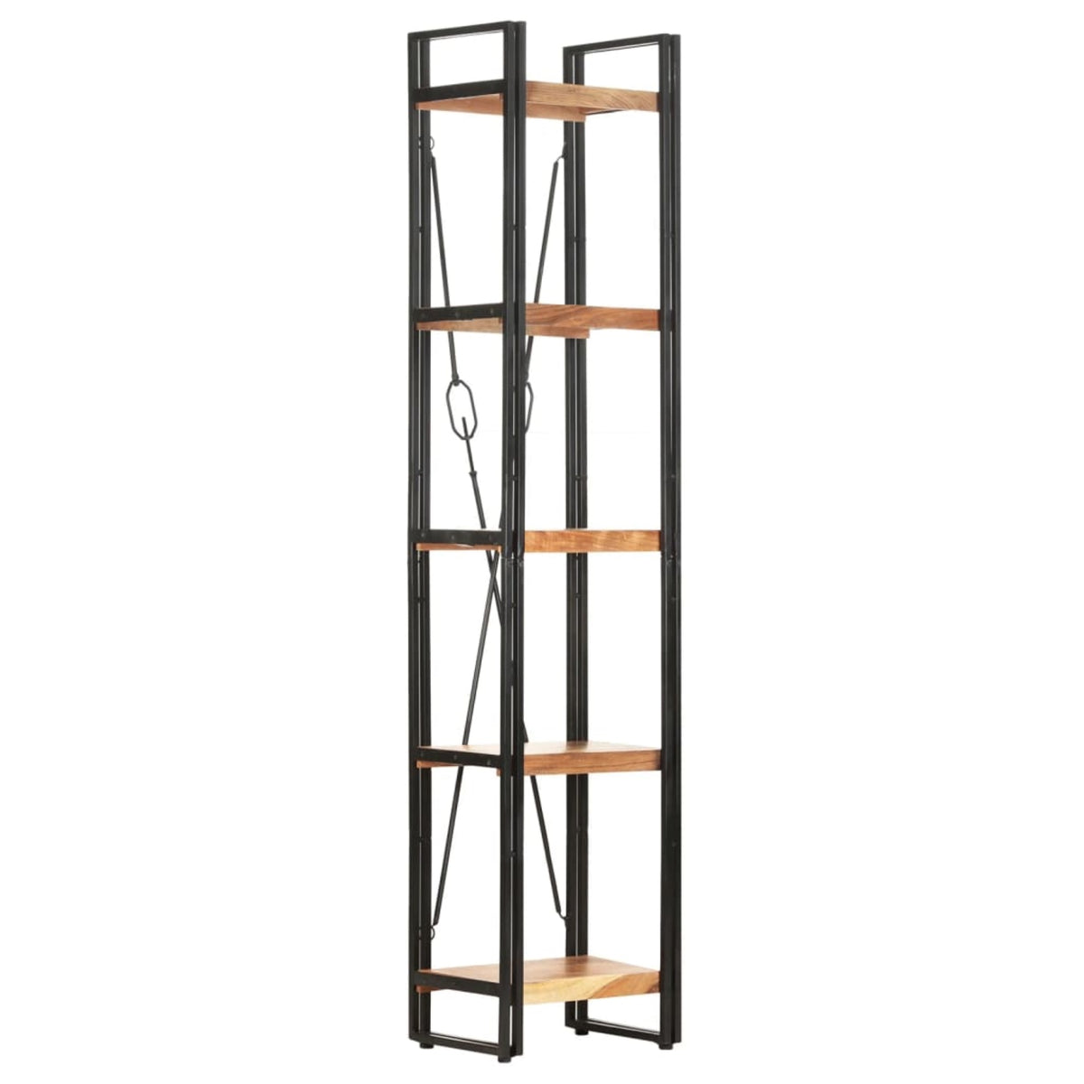 Vidaxl 5-Tier Bookcase 15.7'X11.8'X70.9' Solid Acacia Wood
