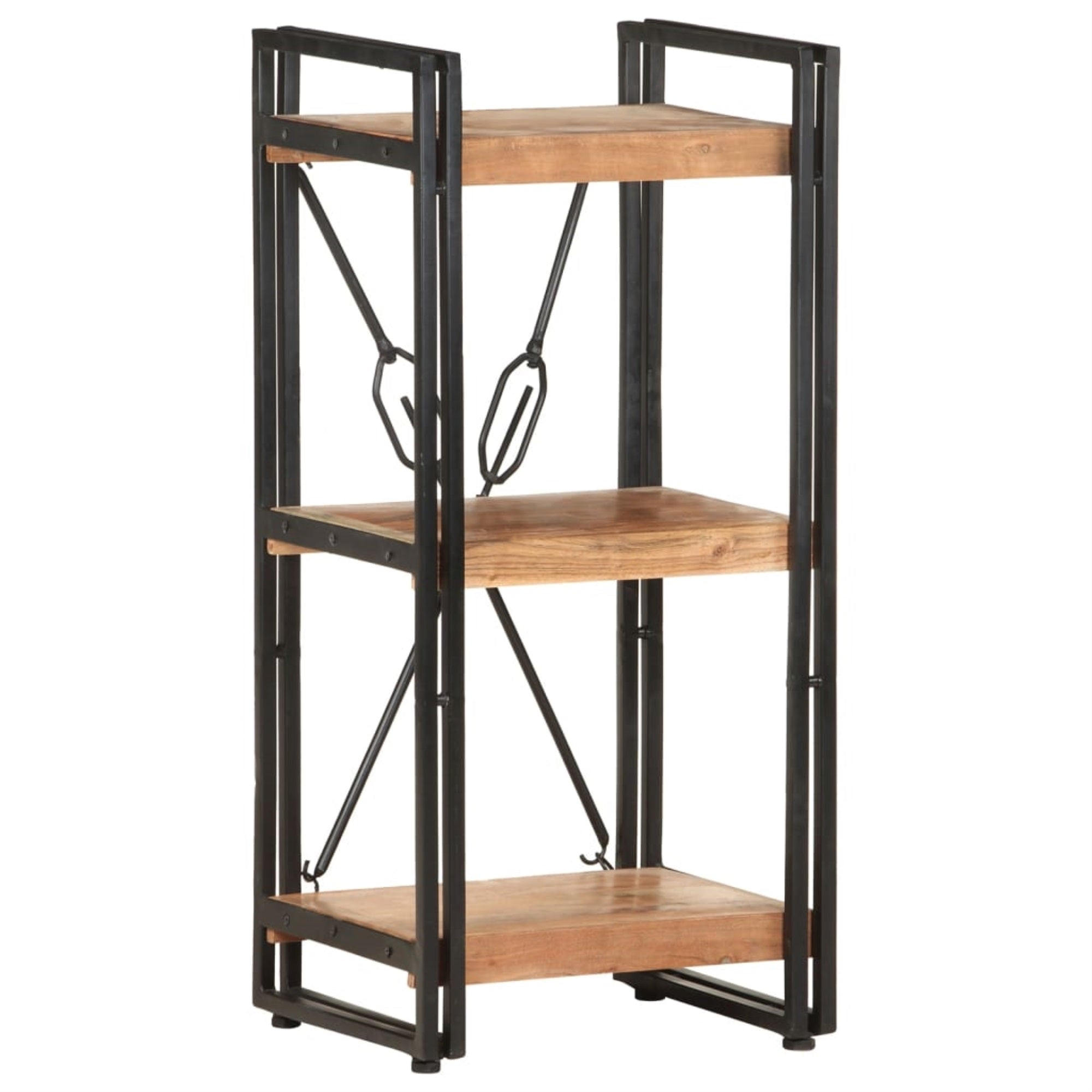 Vidaxl 3-Tier Bookcase 15.7'X11.8'X31.5' Solid Acacia Wood