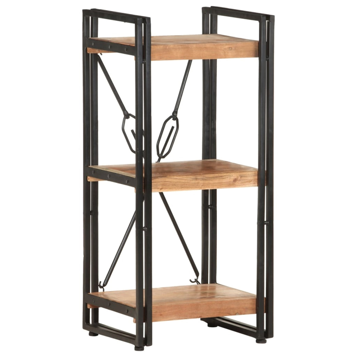 Vidaxl 3-Tier Bookcase 15.7'X11.8'X31.5' Solid Acacia Wood
