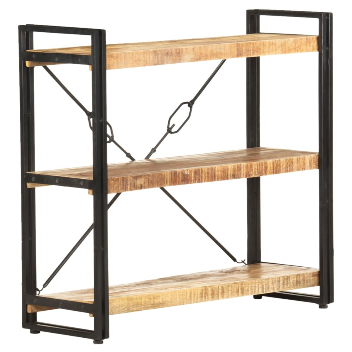 Vidaxl 3-Tier Bookcase 35.4'X11.8'X31.5' Solid Mango Wood