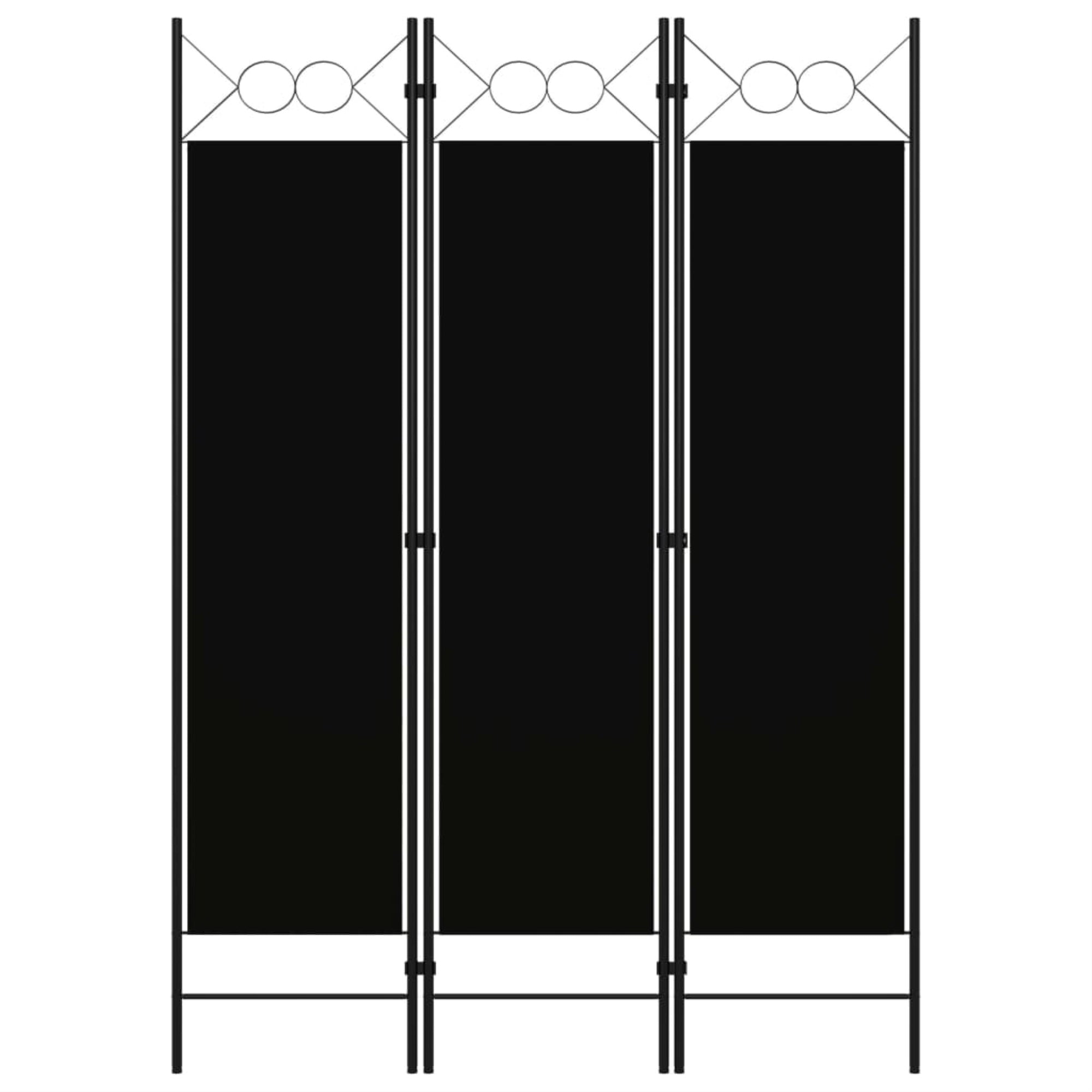 Vidaxl 3-Panel Room Divider Black 47.2'X70.9'