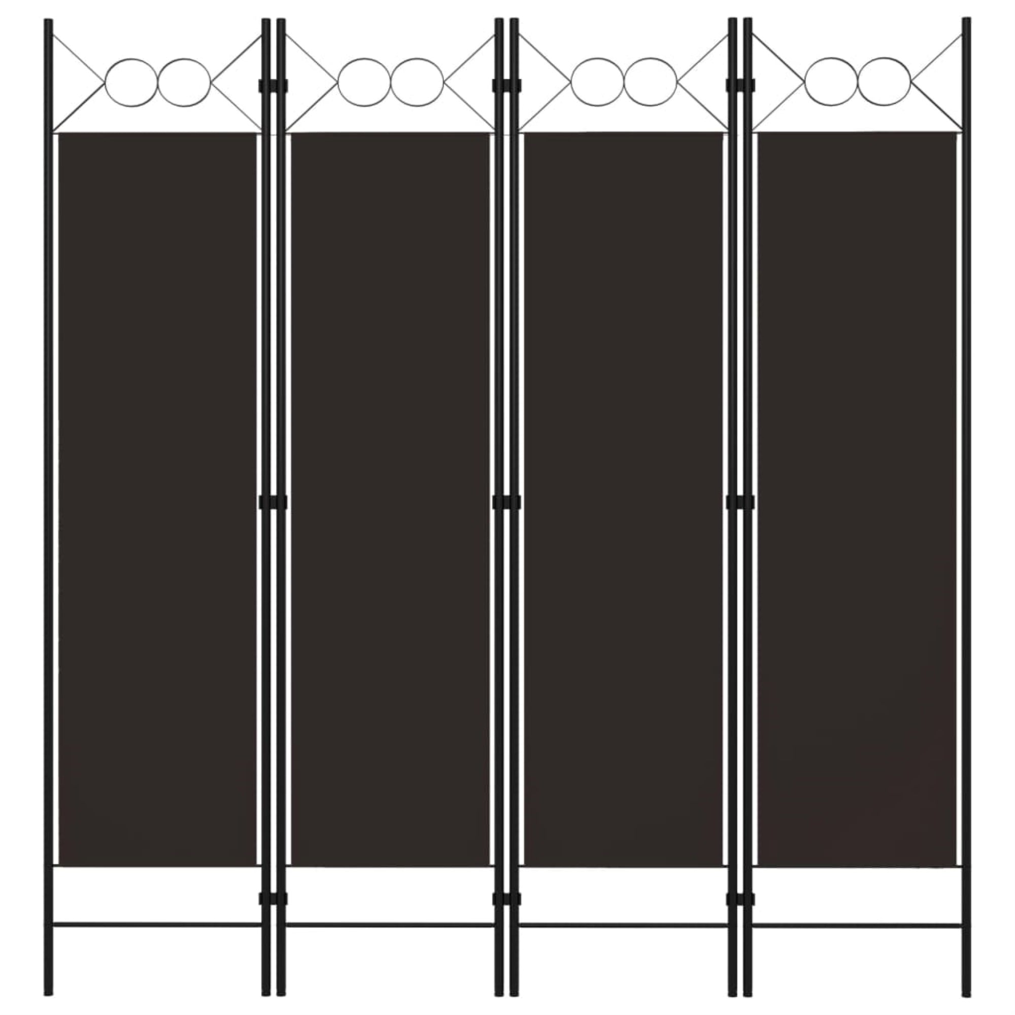 Vidaxl 4-Panel Room Divider Brown 63'X70.9'