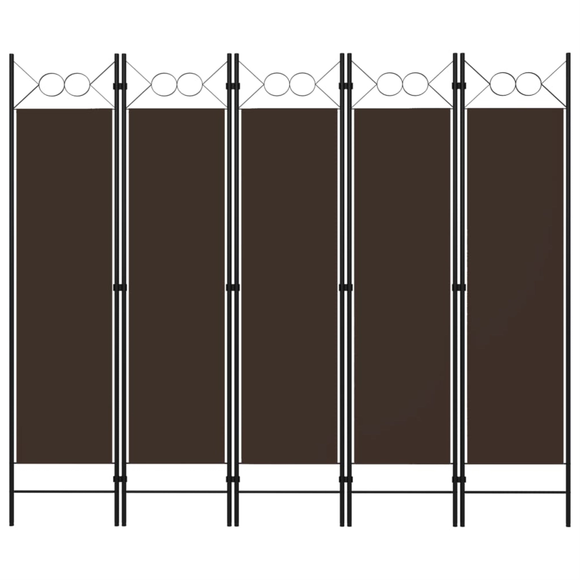 Vidaxl 5-Panel Room Divider Brown 78.7'X70.9'