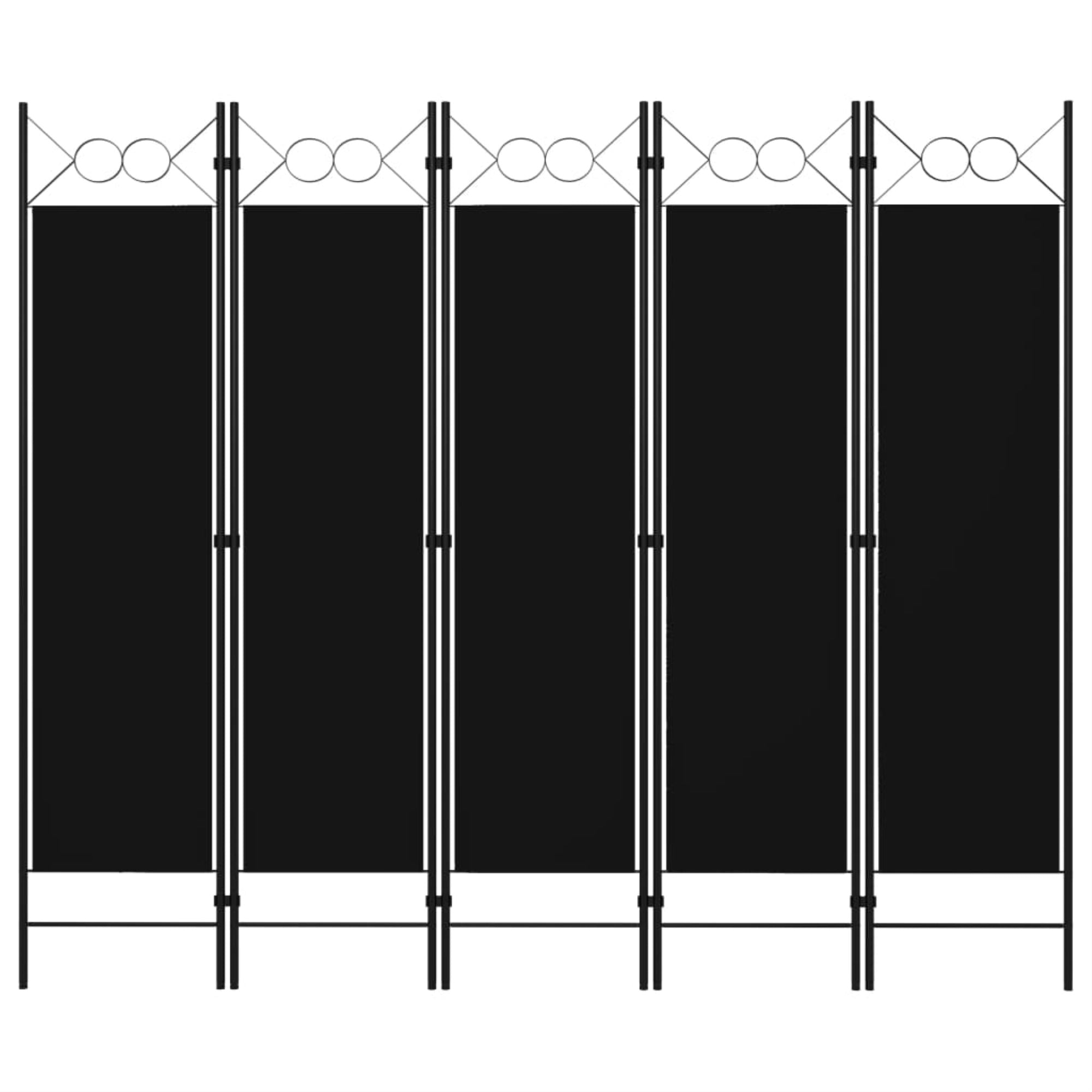Vidaxl 5-Panel Room Divider Black 78.7'X70.9'