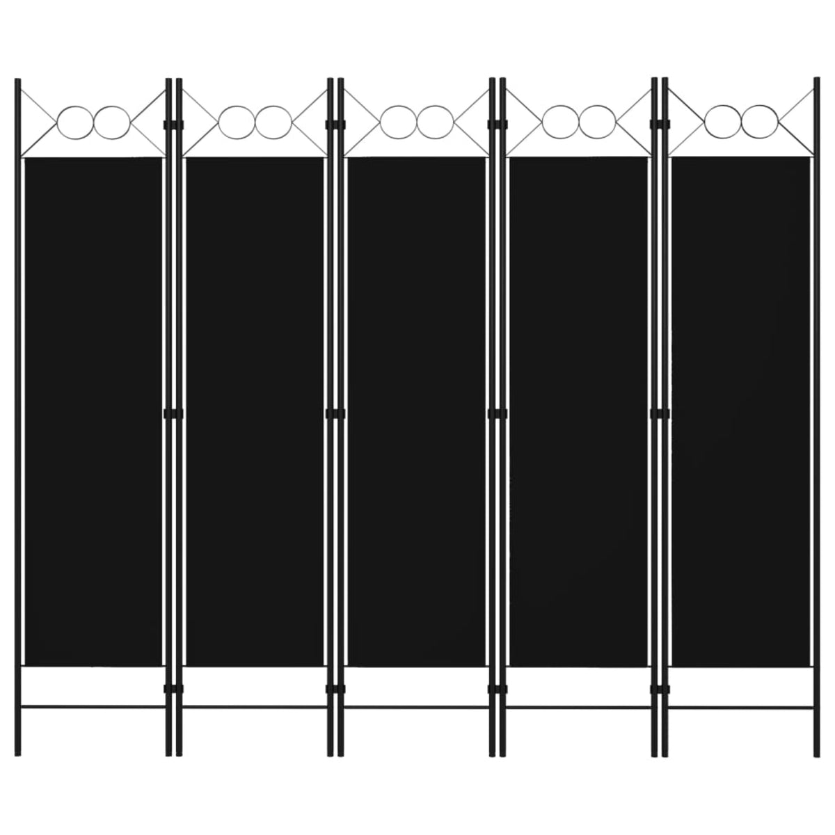 Vidaxl 5-Panel Room Divider Black 78.7'X70.9'