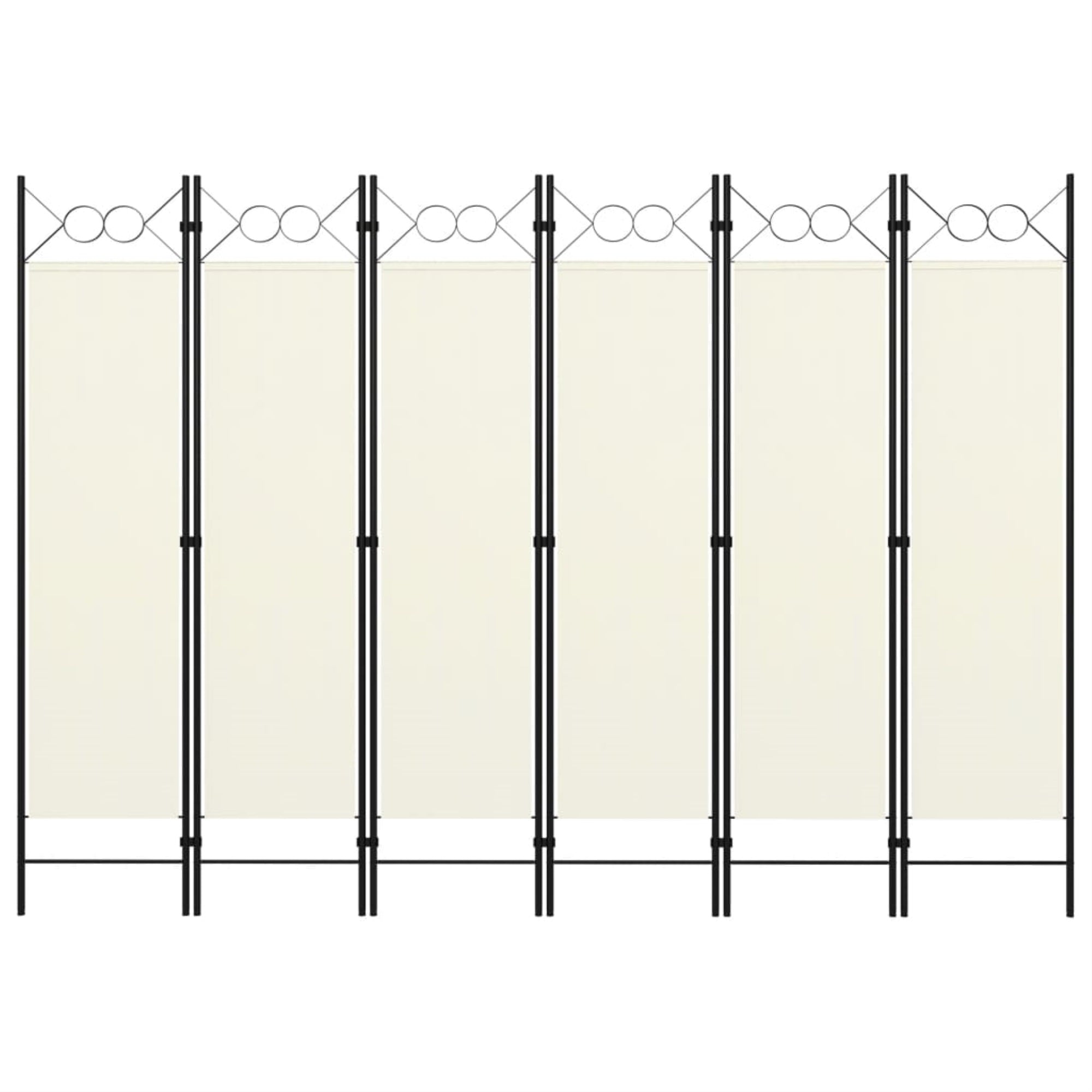 Vidaxl 6-Panel Room Divider Cream White 94.5'X70.9'