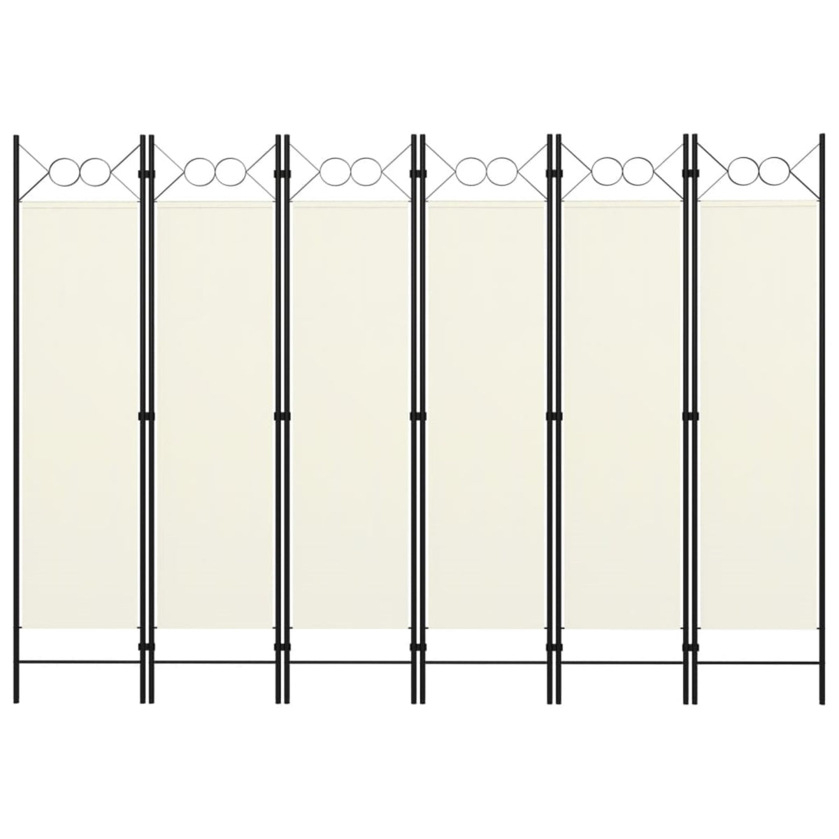 Vidaxl 6-Panel Room Divider Cream White 94.5'X70.9'