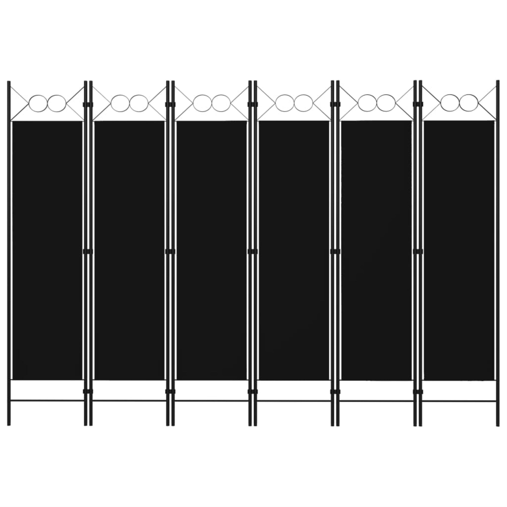 Vidaxl 6-Panel Room Divider Black 94.5'X70.9'