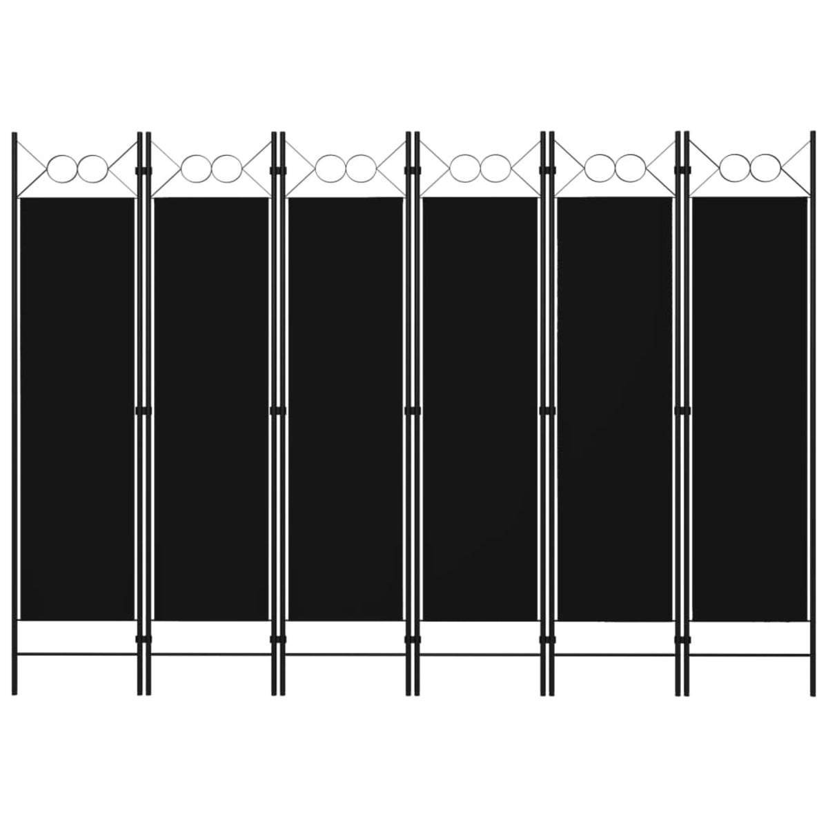 Vidaxl 6-Panel Room Divider Black 94.5'X70.9'
