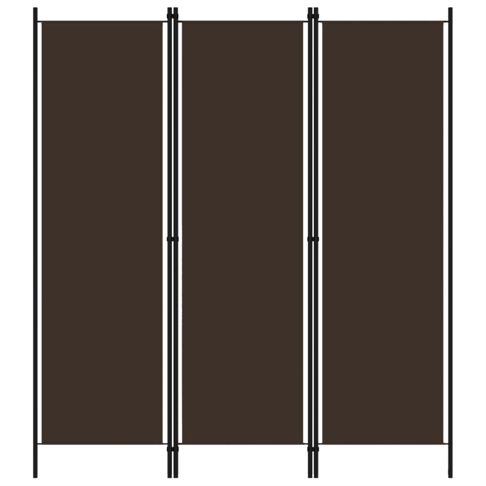 Vidaxl 3-Panel Room Divider Brown 59.1'X70.9'