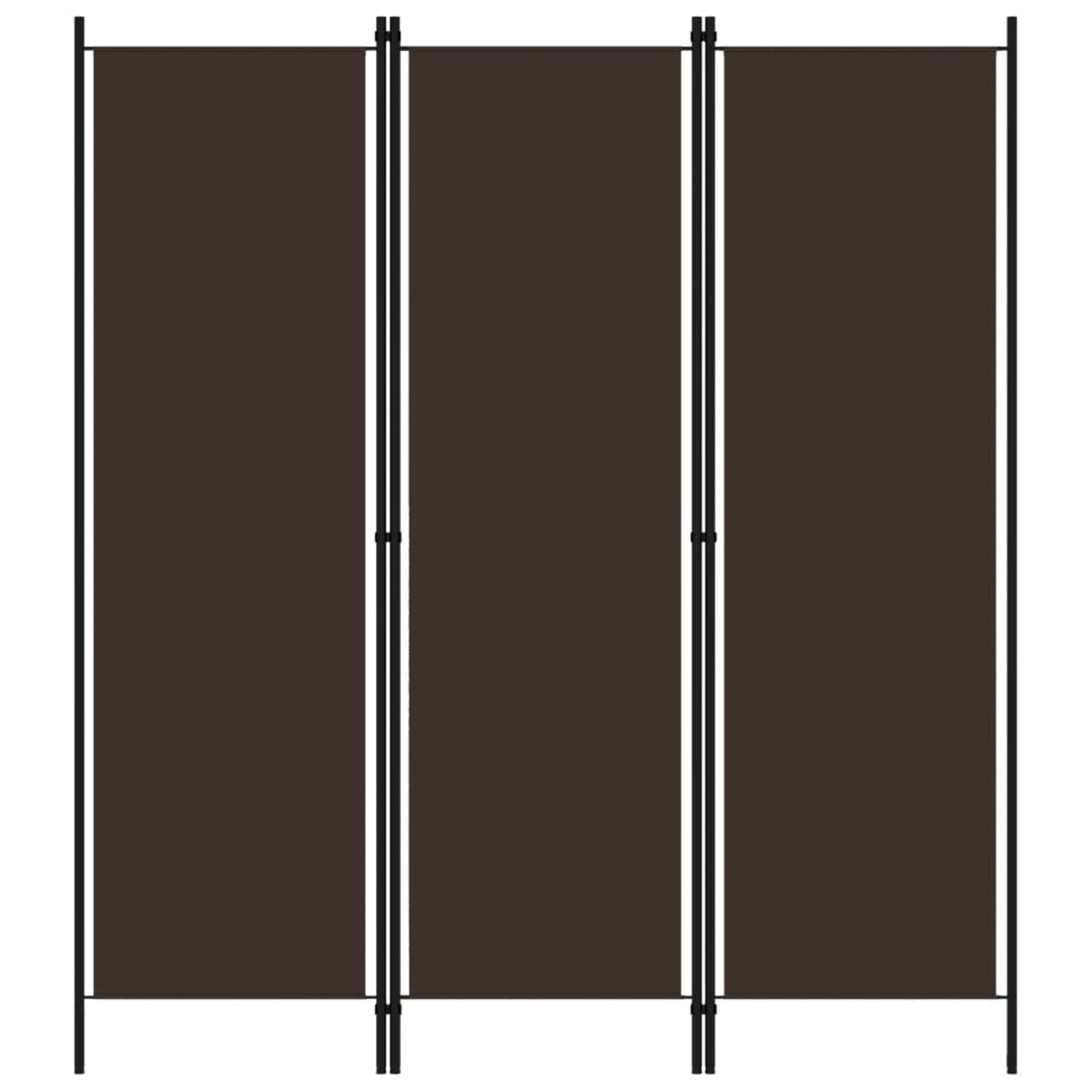 Vidaxl 3-Panel Room Divider Brown 59.1'X70.9'