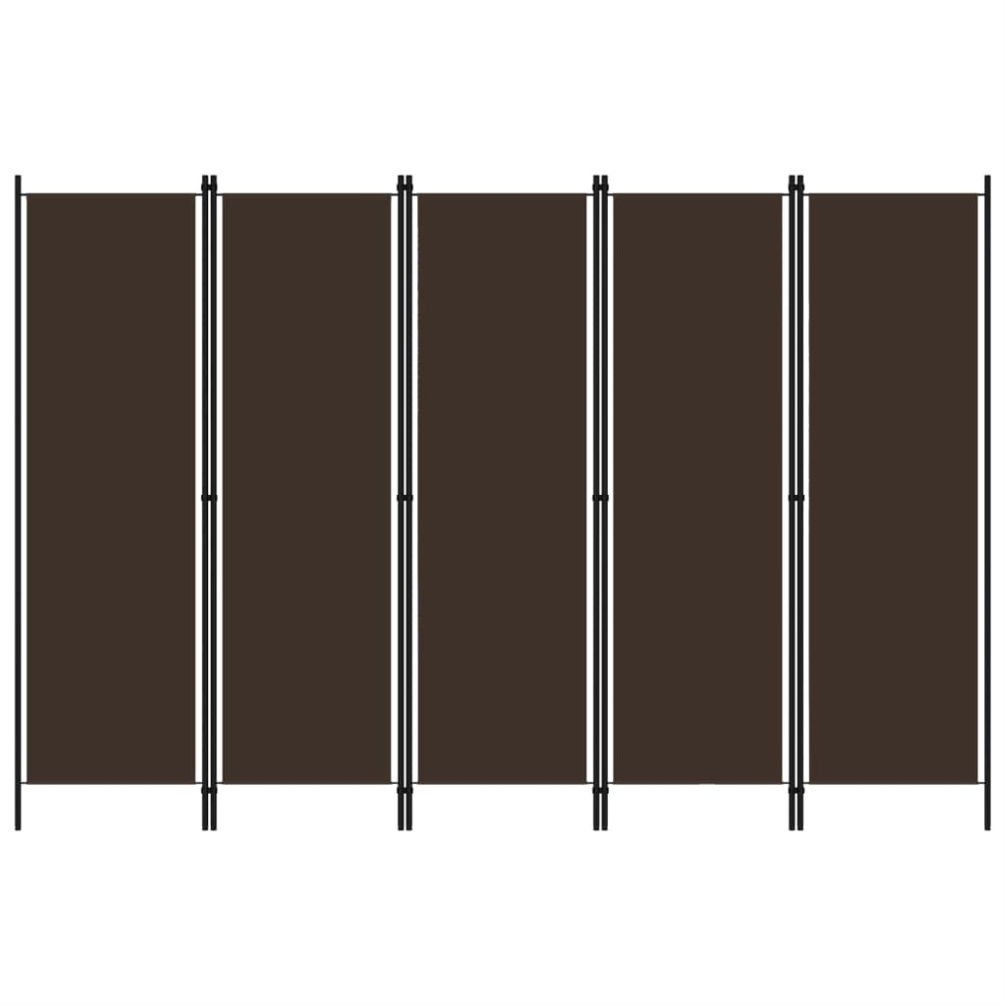 Vidaxl 5-Panel Room Divider Brown 98.4'X70.9'