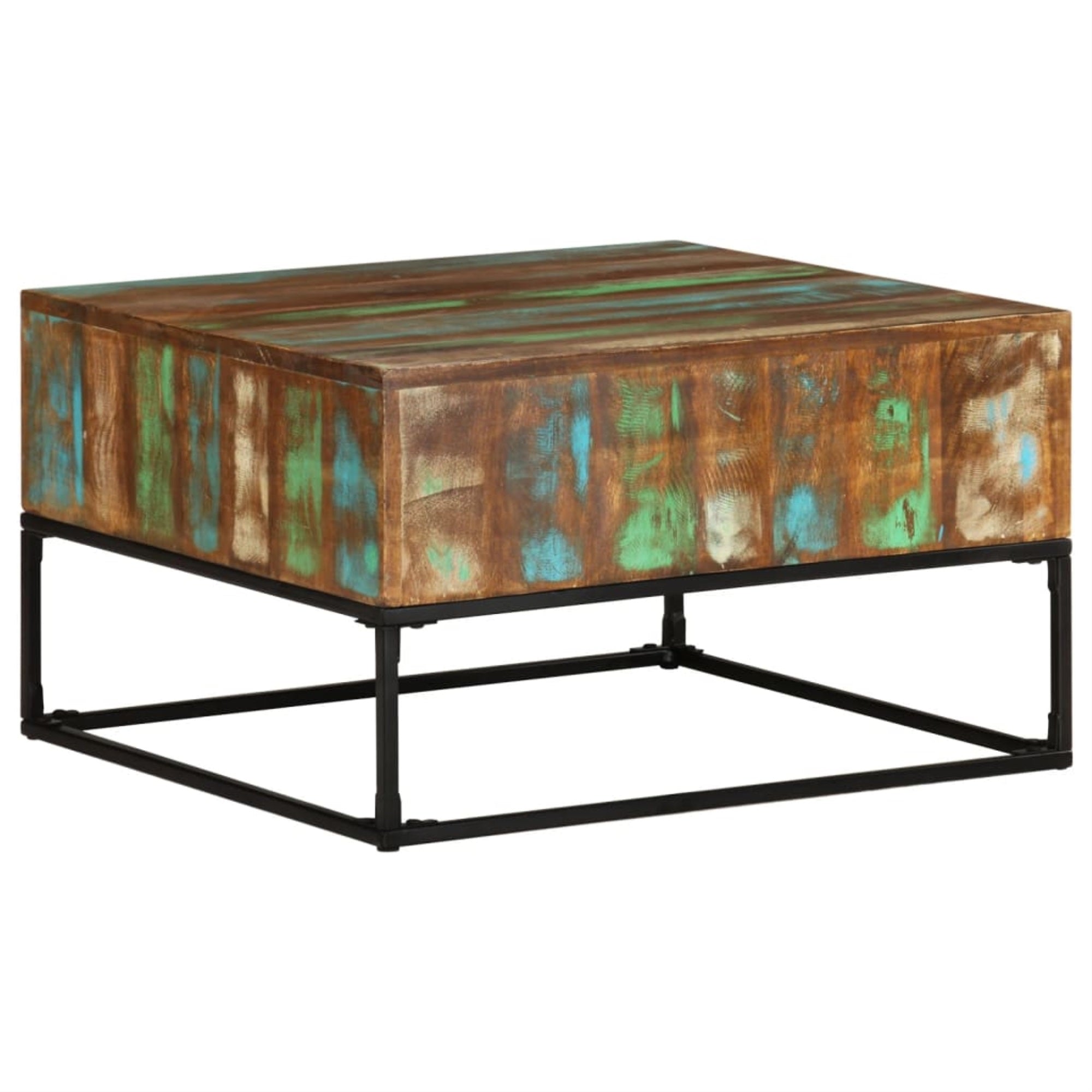 Vidaxl Coffee Table 26.8'X26.8'X16.1' Solid Reclaimed Wood