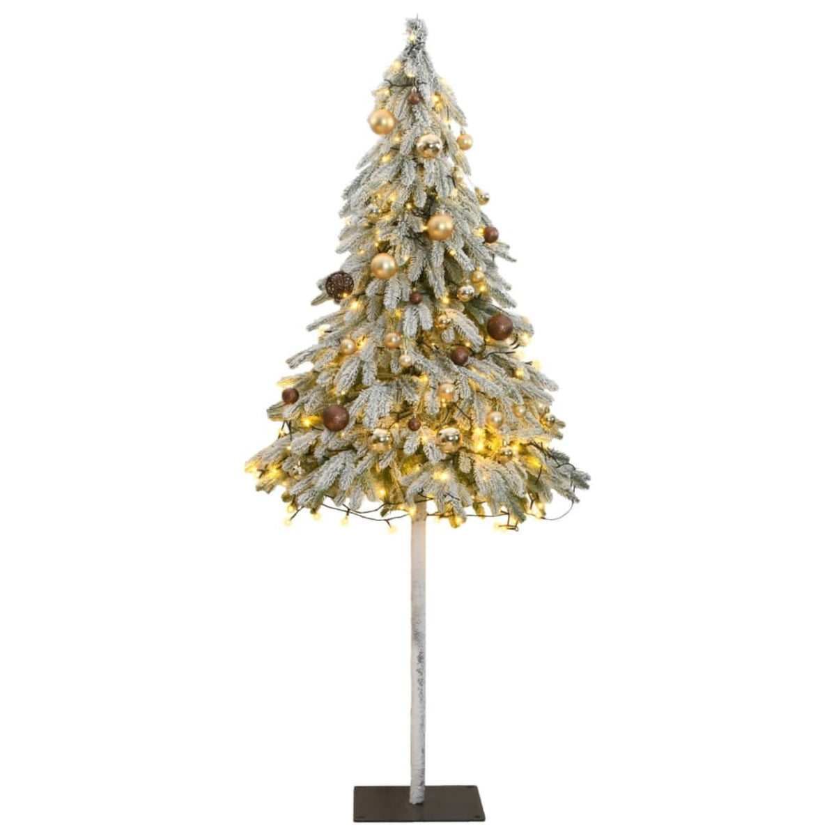Vidaxl Artificial Christmas Tree 150 Leds&Ball Set&Flocked Snow 59.1'