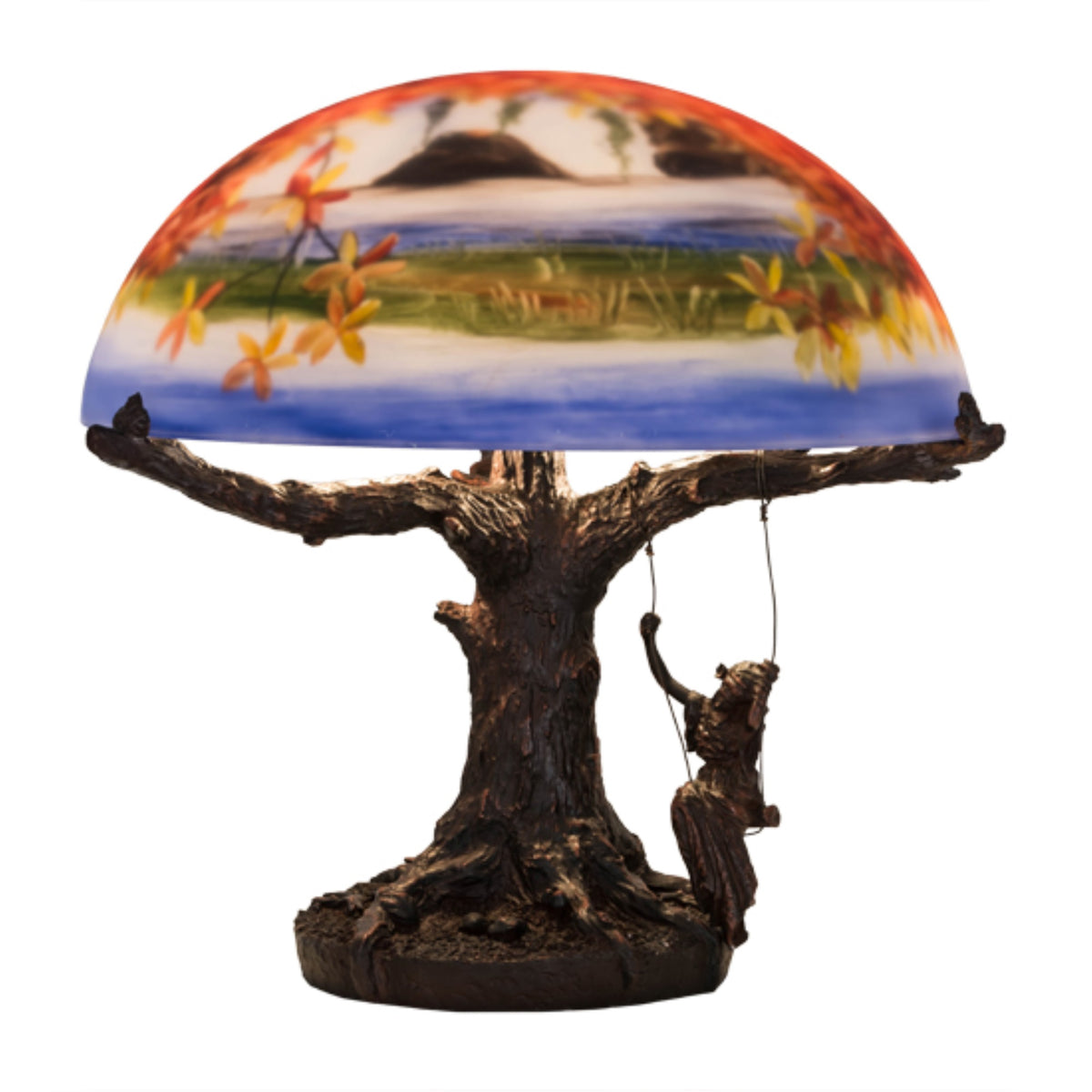 15'H Maxfield Parrish Reveries Reverse Painted Table Lamp