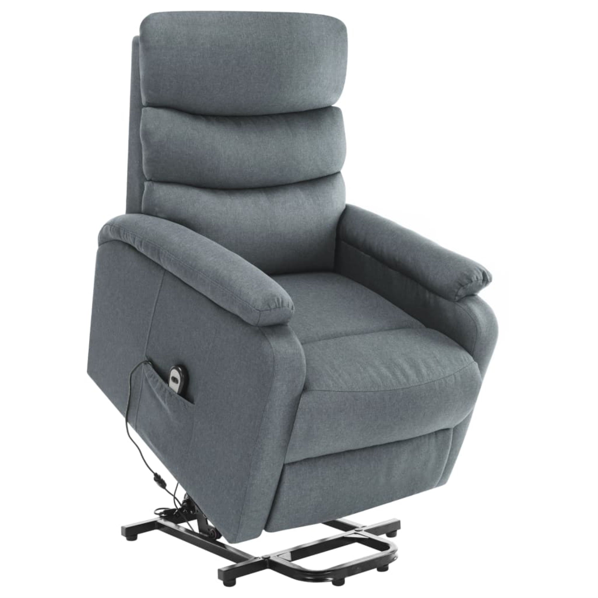 Vidaxl Stand-Up Massage Recliner Light Gray Fabric