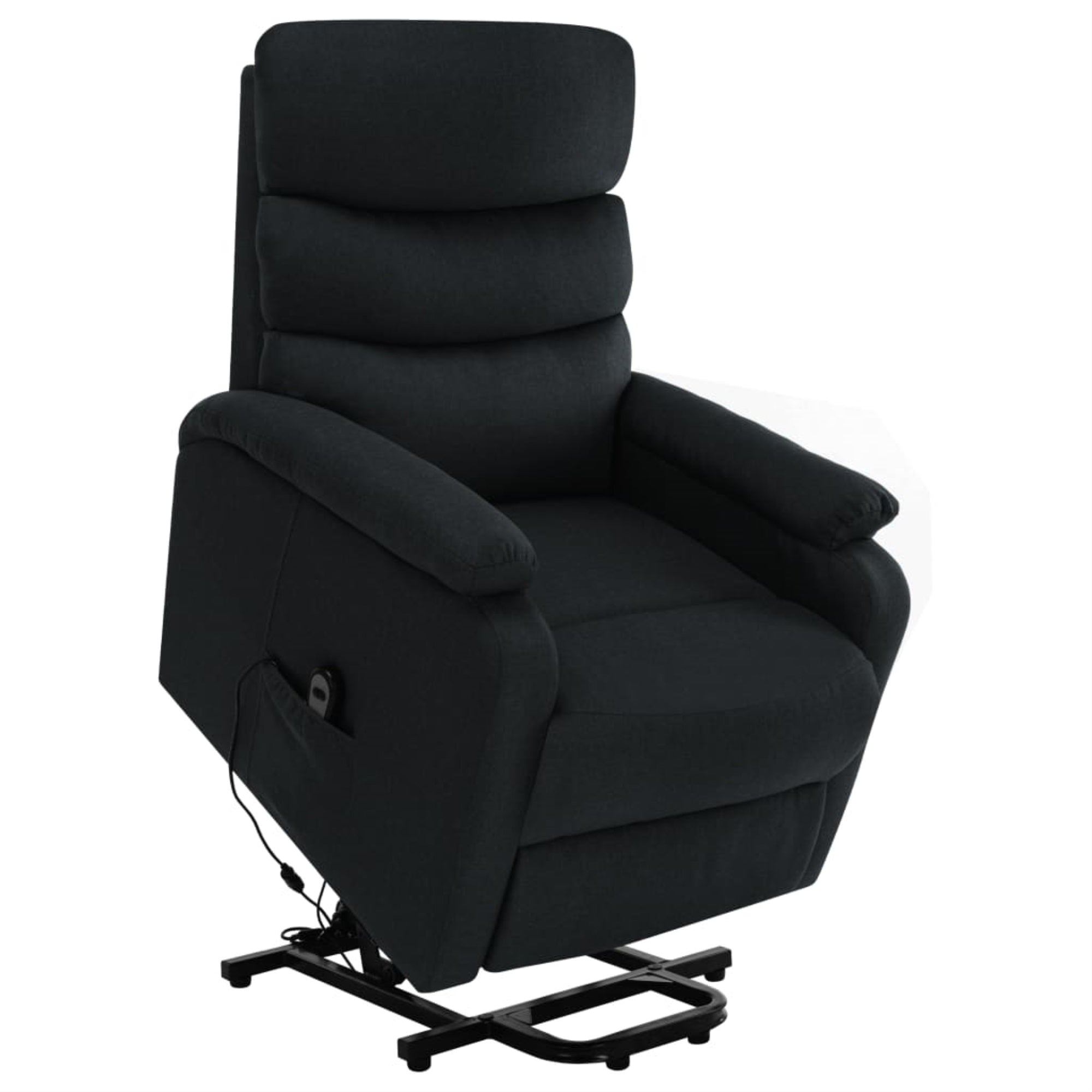 Vidaxl Stand-Up Massage Recliner Black Fabric