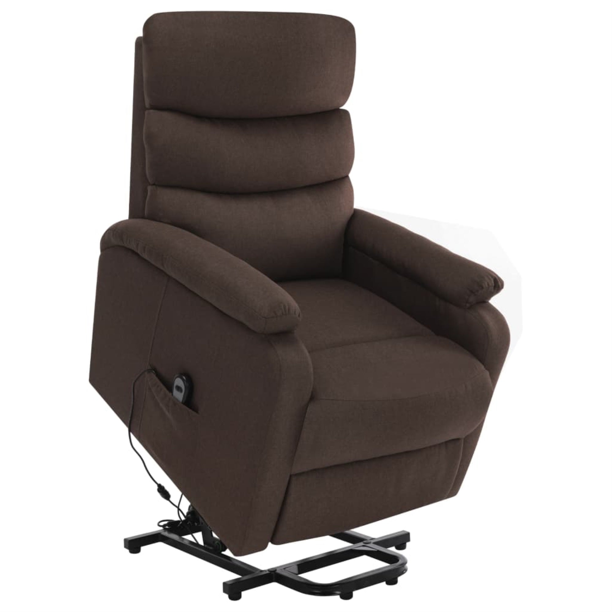 Vidaxl Stand-Up Massage Recliner Brown Fabric