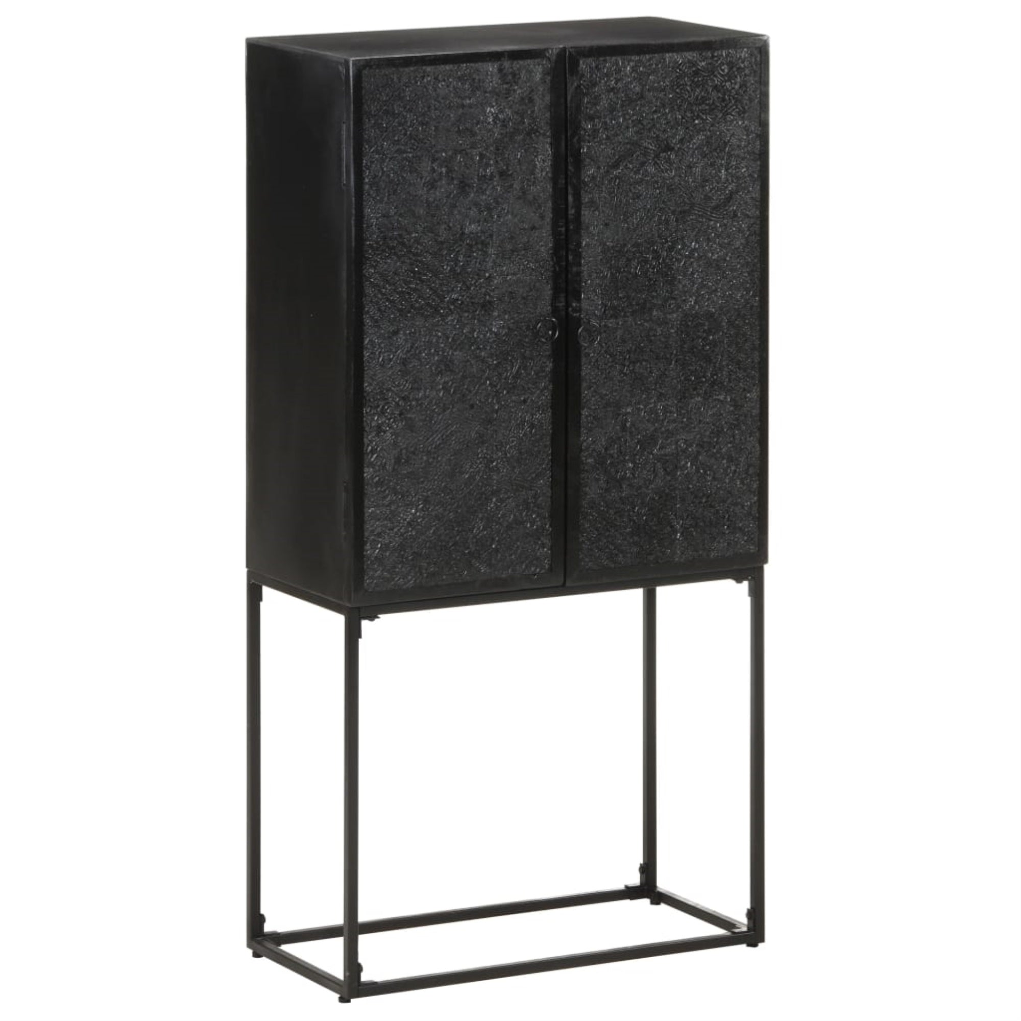 Vidaxl Sideboard Black 23.6'X11.8'X47.2' Solid Acacia And Mango Wood