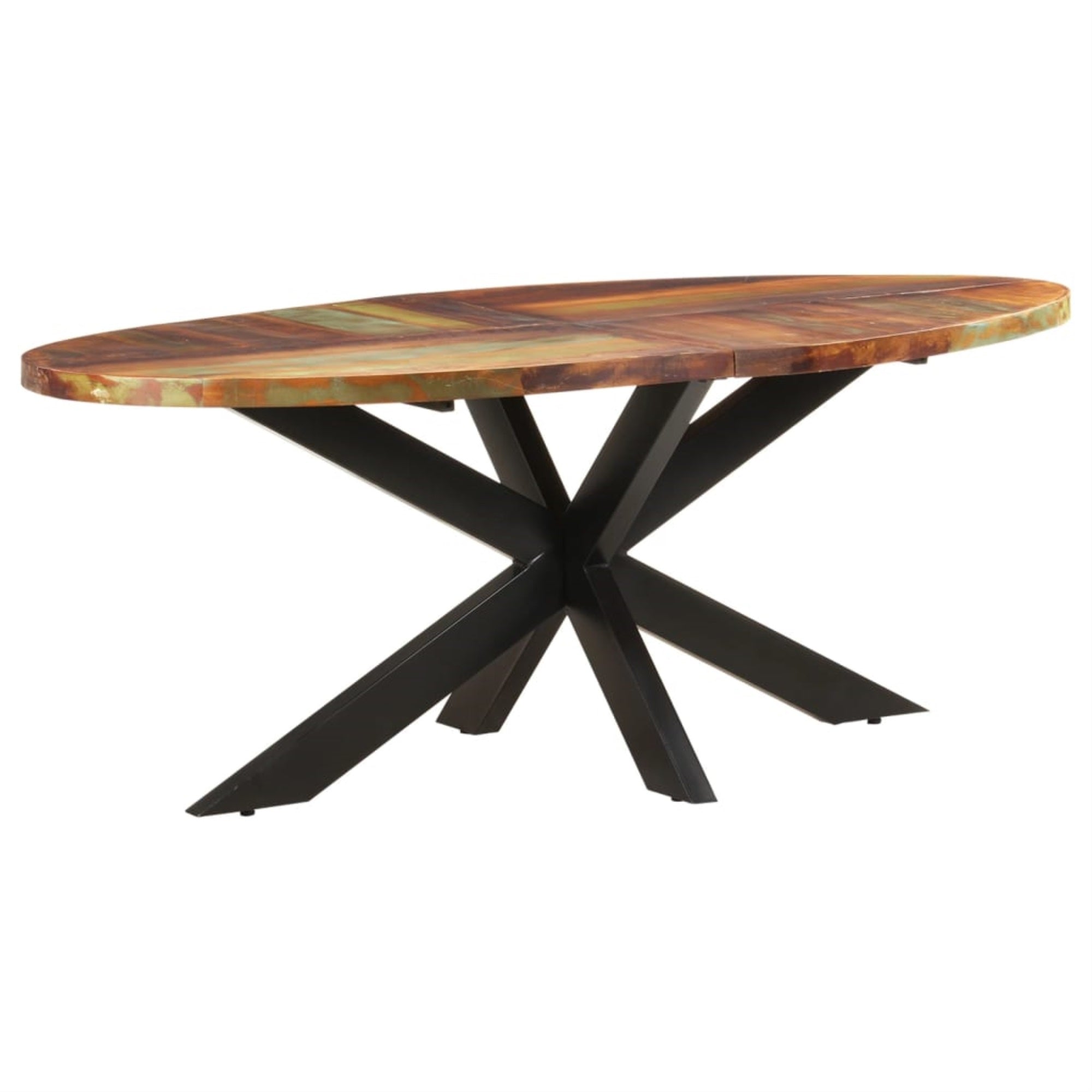 Vidaxl Dining Table Oval 78.7'X39.3'X29.5' Solid Reclaimed Wood