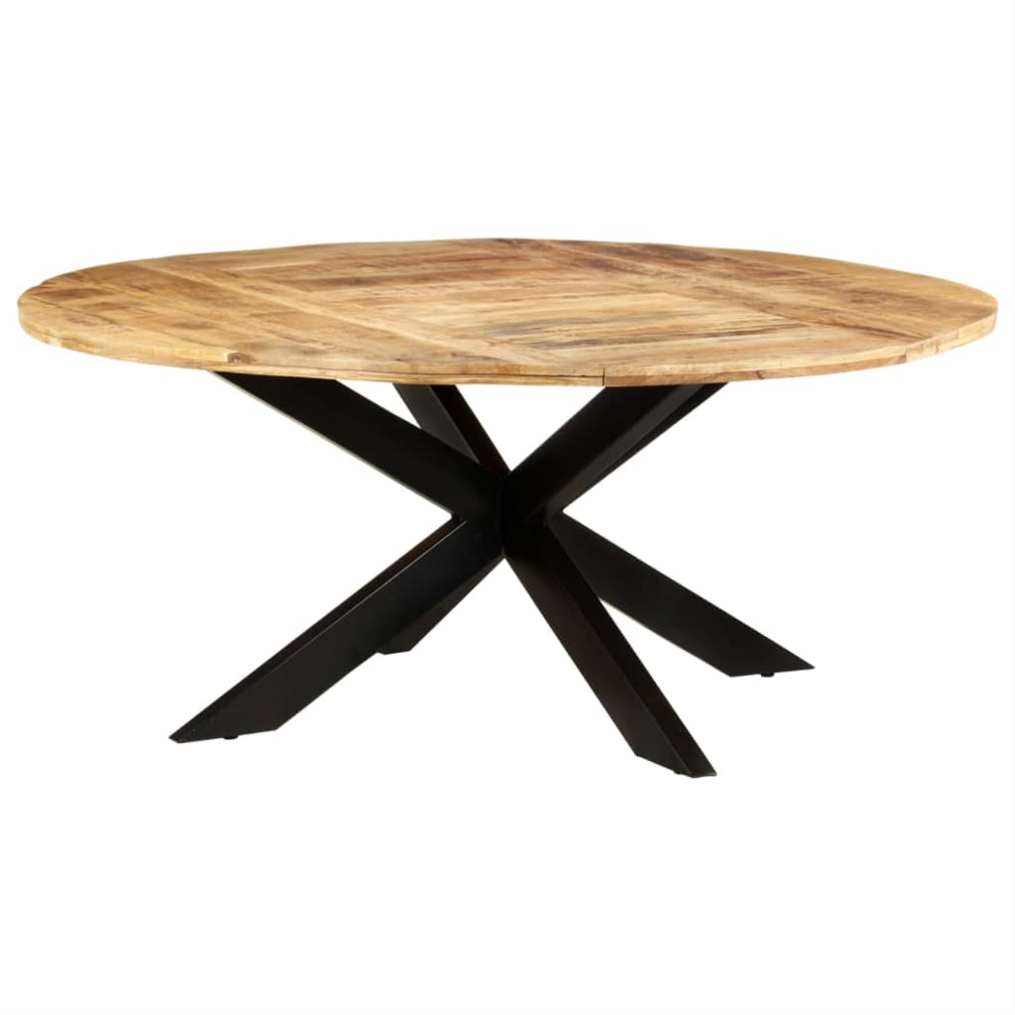 Vidaxl Dining Table Round 68.9'X29.5' Rough Mango Wood