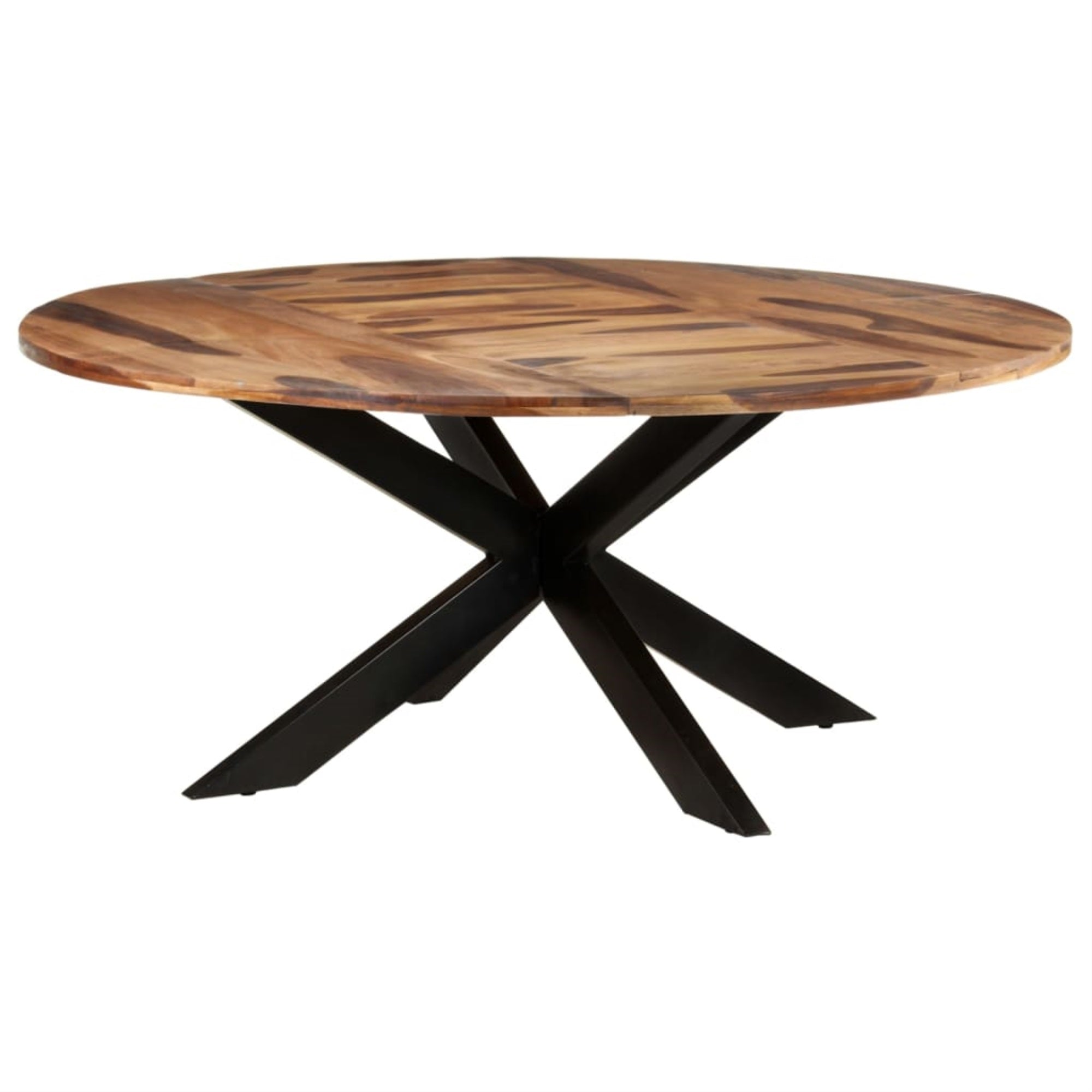 Vidaxl Dining Table Round 68.9'X29.5' Acacia Wood With Sheesham Finish